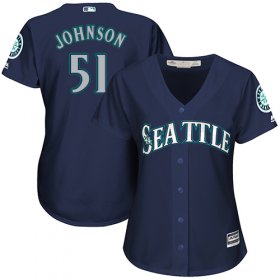Wholesale Cheap Mariners #51 Randy Johnson Navy Blue Alternate Women\'s Stitched MLB Jersey