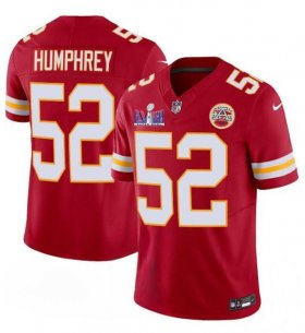 Cheap Men\'s Kansas City Chiefs #52 Creed Humphrey Red 2024 F.U.S.E. Super Bowl LVIII Patch Vapor Untouchable Limited Football Stitched Jersey