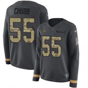 Wholesale Cheap Nike Broncos #55 Bradley Chubb Anthracite Salute to Service Women's Stitched NFL Limited Therma Long Sleeve Jersey