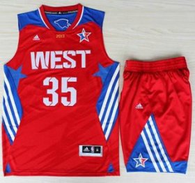 Wholesale Cheap 2013 All-Star Western Conference Oklahoma City Thunder 35 Kevin Durant Red Revolution 30 Swingman Suits