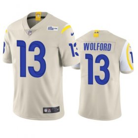 Wholesale Cheap Men\'s Los Angeles Rams #13 John Wolford Bone Vapor Untouchable Limited Stitched Football Jersey