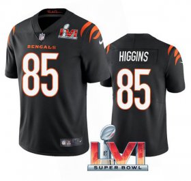 Wholesale Cheap Men\'s Cincinnati Bengals #85 Tee Higgins 2022 Black Super Bowl LVI Vapor Limited Stitched Jersey