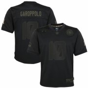 Cheap San Francisco 49ers #10 Jimmy Garoppolo Nike Youth 2020 Salute to Service Game Jersey Black
