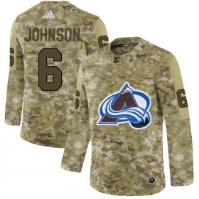 Wholesale Cheap Adidas Avalanche #6 Erik Johnson Camo Authentic Stitched NHL Jersey