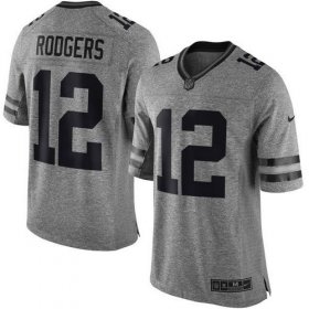 Wholesale Cheap Nike Packers #12 Aaron Rodgers Gray Men\'s Stitched NFL Limited Gridiron Gray Jersey
