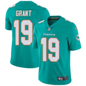Wholesale Cheap Nike Dolphins #19 Jakeem Grant Aqua Green Team Color Men\'s Stitched NFL Vapor Untouchable Limited Jersey