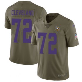 Wholesale Cheap Nike Vikings #72 Ezra Cleveland Olive Youth Stitched NFL Limited 2017 Salute To Service Jersey