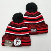 Wholesale Cheap Falcons Team Logo Red 100th Season Pom Knit Hat YD