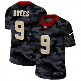 Cheap New Orleans Saints #9 Drew Brees Men\'s Nike 2020 Black CAMO Vapor Untouchable Limited Stitched NFL Jersey