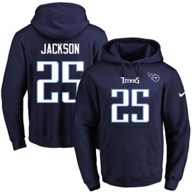 Wholesale Cheap Nike Titans #25 Adoree\' Jackson Navy Blue Name & Number Pullover NFL Hoodie