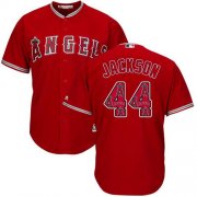 Wholesale Cheap Angels of Anaheim #44 Reggie Jackson Red Team Logo Fashion Stitched MLB Jersey