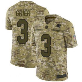 Wholesale Cheap Nike Panthers #3 Will Grier Camo Men\'s Stitched NFL Limited 2018 Salute To Service Jersey