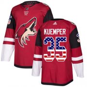 Wholesale Cheap Adidas Coyotes #35 Darcy Kuemper Maroon Home Authentic USA Flag Stitched NHL Jersey