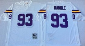 Wholesale Cheap Mitchell And Ness Vikings #93 John Randle White Throwback Stitched NFL Jersey