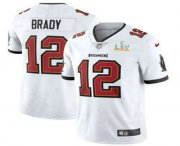 Wholesale Cheap Men's Tampa Bay Buccaneers #12 Tom Brady White 2021 Super Bowl LV Vapor Untouchable Stitched Nike Limited NFL Jersey