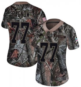 Wholesale Cheap Nike Lions #77 Frank Ragnow Camo Women\'s Stitched NFL Limited Rush Realtree Jersey