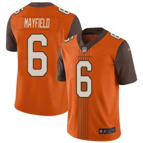 Wholesale Cheap Nike Browns #6 Baker Mayfield Orange Alternate Men\'s Stitched NFL Limited City Edition Jersey