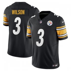 Cheap Men\'s Pittsburgh Steelers #3 Russell Wilson Black 2024 F.U.S.E. Vapor Untouchable Limited Jersey