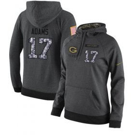 Wholesale Cheap NFL Women\'s Nike Green Bay Packers #17 Davante Adams Stitched Black Anthracite Salute to Service Player Performance Hoodie