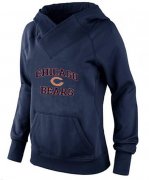 Wholesale Cheap Women's Chicago Bears Heart & Soul Pullover Hoodie Navy Blue