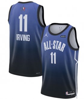 Cheap Men\'s 2023 All-Star #11 Kyrie Irving Blue Game Swingman Stitched Basketball Jersey
