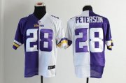 Wholesale Cheap Nike Vikings #28 Adrian Peterson Purple/White Men's Stitched NFL Elite Split Jersey