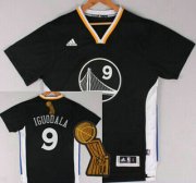 Wholesale Cheap Golden State Warriors #9 Andre Iguodala Revolution 30 Swingman 2014 New Black Short-Sleeved Jersey With 2015 Finals Champions Patch Patch