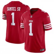 Cheap Men's San Francisco 49ers #1 Deebo Samuel Red 2024 F.U.S.E. Vapor Untouchable Limited Football Stitched Jersey