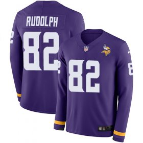 Wholesale Cheap Nike Vikings #82 Kyle Rudolph Purple Team Color Men\'s Stitched NFL Limited Therma Long Sleeve Jersey