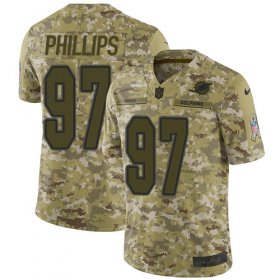 Wholesale Cheap Nike Dolphins #97 Jordan Phillips Camo Youth Stitched NFL Limited 2018 Salute to Service Jersey