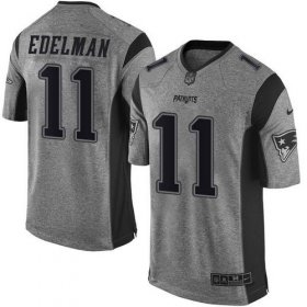 Wholesale Cheap Nike Patriots #11 Julian Edelman Gray Men\'s Stitched NFL Limited Gridiron Gray Jersey