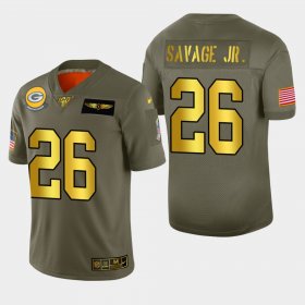 Wholesale Cheap Nike Packers #26 Darnell Savage Jr. Men\'s Olive Gold 2019 Salute to Service NFL 100 Limited Jersey