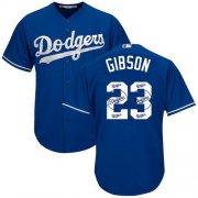 Wholesale Cheap Dodgers #23 Kirk Gibson Blue Team Logo Fashion Stitched MLB Jersey