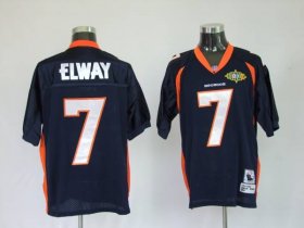 Wholesale Cheap Mitchel & Ness Broncos #7 John Elway Blue With 2010 Super Bowl Patch Stitched Throwback NFL Jersey