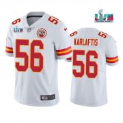 Wholesale Cheap Men's Kansas City Chiefs #56 George Karlaftis White Super Bowl LVII Patch Vapor Untouchable Limited Stitched Jersey