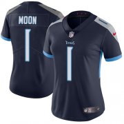 Wholesale Cheap Nike Titans #1 Warren Moon Navy Blue Team Color Women's Stitched NFL Vapor Untouchable Limited Jersey