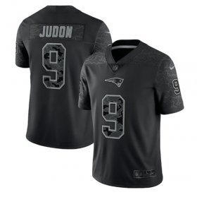 Wholesale Cheap Men\'s New England Patriots #9 Matthew Judon Black Reflective Limited Stitched Football Jersey