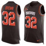 Wholesale Cheap Nike Browns #32 Jim Brown Brown Team Color Men's Stitched NFL Limited Tank Top Jersey