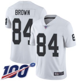 Wholesale Cheap Nike Raiders #84 Antonio Brown White Men\'s Stitched NFL 100th Season Vapor Limited Jersey