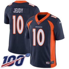 Wholesale Cheap Nike Broncos #10 Jerry Jeudy Navy Blue Alternate Youth Stitched NFL 100th Season Vapor Untouchable Limited Jersey