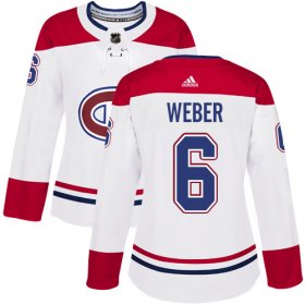Wholesale Cheap Adidas Canadiens #6 Shea Weber White Road Authentic Women\'s Stitched NHL Jersey