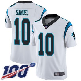 Wholesale Cheap Nike Panthers #10 Curtis Samuel White Men\'s Stitched NFL 100th Season Vapor Limited Jersey