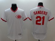 Wholesale Cheap Reds #21 Reggie Sanders White Flexbase Authentic Collection Cooperstown Stitched MLB Jersey