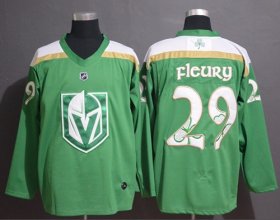 Wholesale Cheap Adidas Golden Knights #29 Marc-Andre Fleury Green Authentic 2019 St. Patrick\'s Day Stitched NHL Jersey