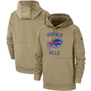 Wholesale Cheap Men's Buffalo Bills Nike Tan 2019 Salute to Service Sideline Therma Pullover Hoodie