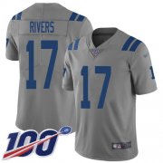 Wholesale Cheap Nike Colts #17 Philip Rivers Gray Men's Stitched NFL Limited Inverted Legend 100th Season Jersey