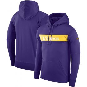 Wholesale Cheap Men\'s Minnesota Vikings Nike Purple Sideline Team Performance Pullover Hoodie