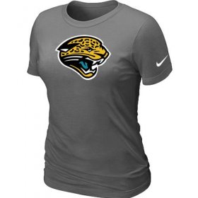Wholesale Cheap Women\'s Nike Jacksonville Jaguars Logo NFL T-Shirt Dark Grey