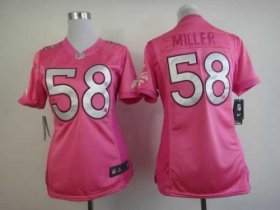 Wholesale Cheap Nike Broncos #58 Von Miller Pink Women\'s Be Luv\'d Stitched NFL Elite Jersey