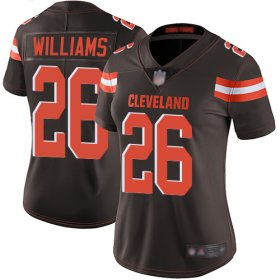 Wholesale Cheap Nike Browns #26 Greedy Williams Brown Team Color Women\'s Stitched NFL Vapor Untouchable Limited Jersey